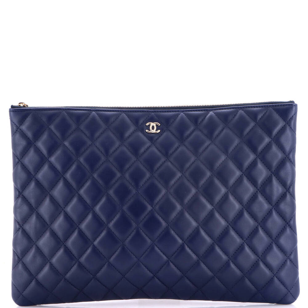 Chanel Large O Case Clutch Quilted Lambskin